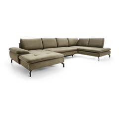 Corner Sofa Bed with Chaise Left 347cm – Olive