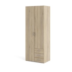 Space Wardrobe with 2 doors &  3 drawers Oak