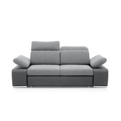 2-Seat Sofa – Adjustable Armrest & Headrest, Dark Grey