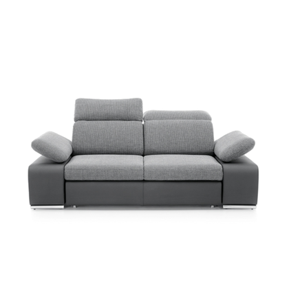 2-Seat Sofa – Adjustable Armrest & Headrest, Dark Grey