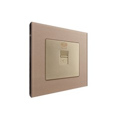 1 Gang Tel Outlet Gold Temp Glass