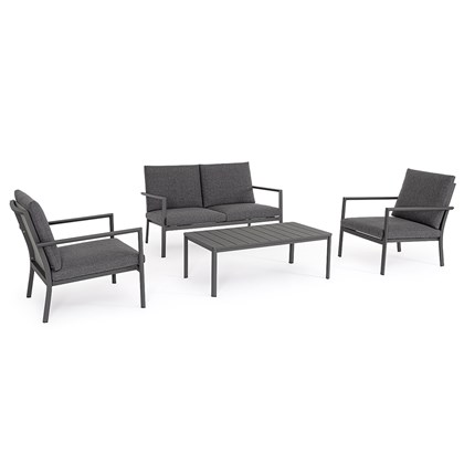 Anthracite Sofa Set4 with cushions