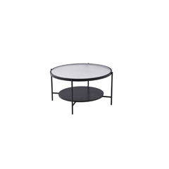 Coffee Table – Ribbed Glass & Wood Veneer
