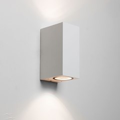 White Plastic Wall Light - Up & Down - GU10 5W