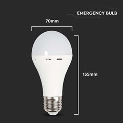 LED Bulb 9W E27 A70 Plastic Emergency Lamp 4000K