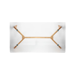 Glass Rectangular Coffee Table – Transparent/Beige