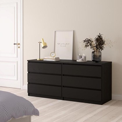 Naia Double dresser 6 drawers Black