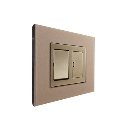 13A Switch Fused Spur Gold Temp Glass