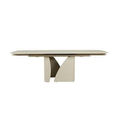 Extendable Dining Table -Beige Ceramic Top 160 x (40+40) x 90 x 76 cm