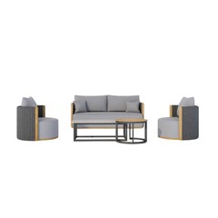 Garden Sofa Set Of 5 - Teak & Grey