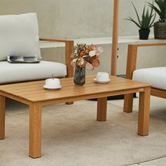 Outdoor Sofa Set 3-1-1 Aluminium Wood Effect