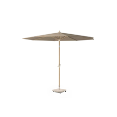 Round Parasol D300 cm – Taupe Fabric and Teak Look Frame