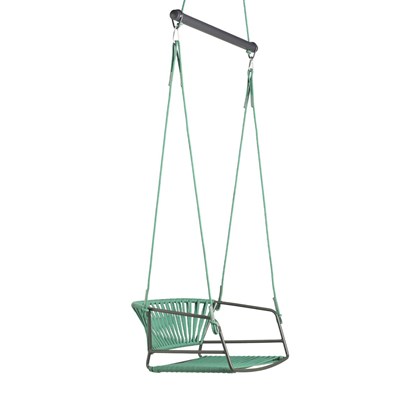 Swing Hanging Armchair Anthracite Green with Cushions