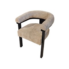 Dining Chair Taupe Boucle Fabric