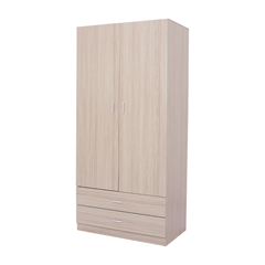Wardrobe 2 Doors & 2 Drawers – Oak MDF Melamine