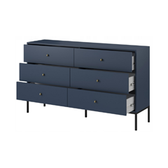 Sideboard 6 Drawers – Navy Blue