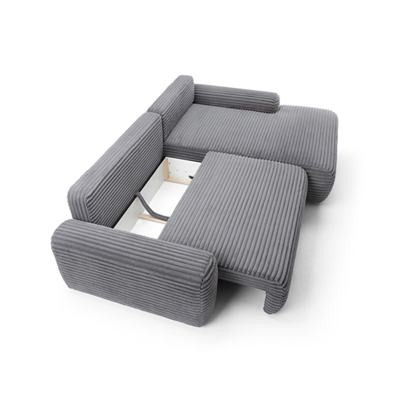 Corner Sofa Bed with Chaise Right – Dark Grey