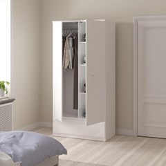 White Naia Wardrobe With 2 Doors &  1 Drawer