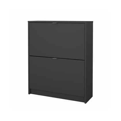 Shoes Cabinet 2 Tilting Doors Mat Grey