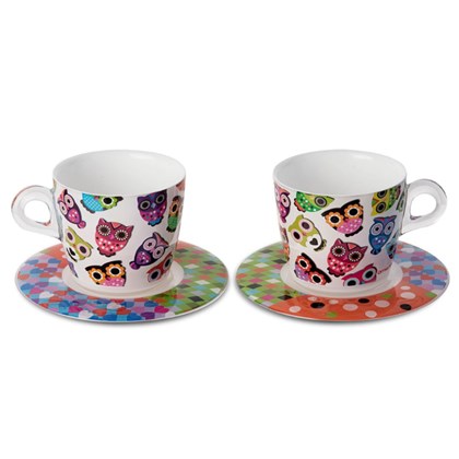 Cappuccino Owl Cup - Set Of 2