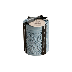 Maltese Tile Small Cylinder Candle Jar Blue - Mixed Berries