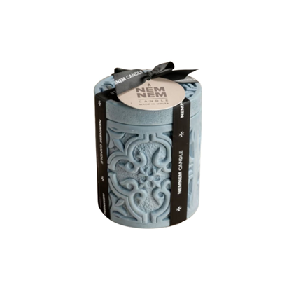 Maltese Tile Small Cylinder Candle Jar Blue - Mixed Berries