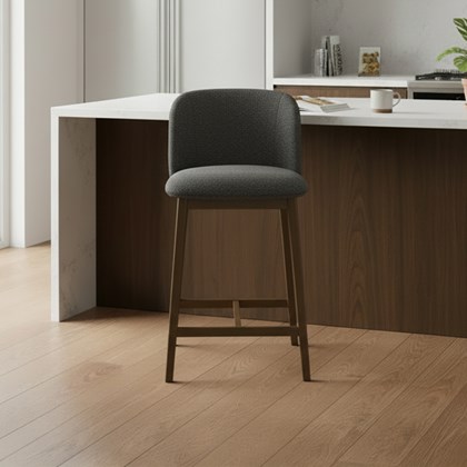 Walnut Barstool – Dark Grey & Walnut