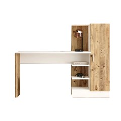 Study Room Desk in Pine and White