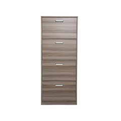 Shoe Rack 4 Doors In Brown Melamine