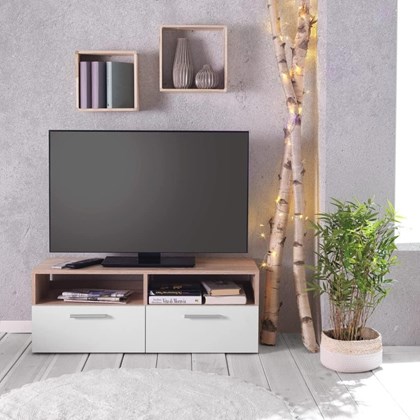 TV Unit - Sonoma Oak & White