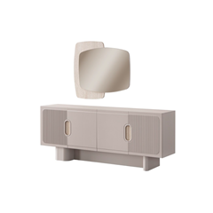 Console With Mirror – Sand Grey