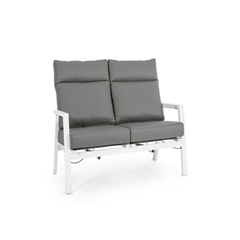Set  White & Grey Recliner Sofa and 2 Ottoman