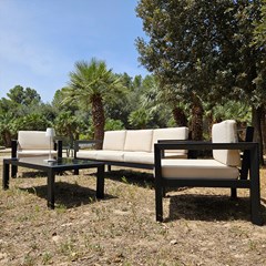 Aluminum Sofa Set of 4 White Black
