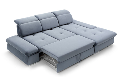 Corner Sofa Bed with Chaise Right – Light Blue