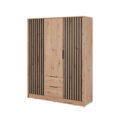 Wardrobe 3 Doors 2 Drawers with Mirror – Artis Oak