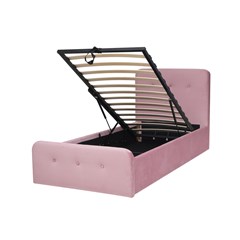 Upholstered Bed with Gas Lift 90X200 - Pink
