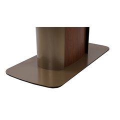 Extendable Ceramic Table – White Cave Stone & Walnut