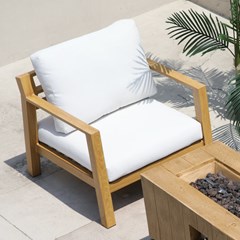 Outdoor Sofa Set 3-1-1 Aluminium Wood Effect