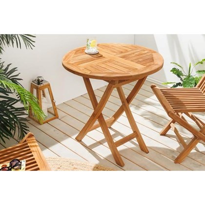 Teak Folding Round Table Set