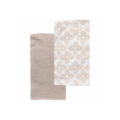 Set of 2 Shanti Tea Towels 50 x 70 cm Pink Cotton