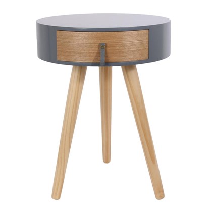 Nora Grey Bedside 34.5x34.5x47cm