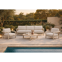 Aluminium Rope Sofa Set of 4 – Silver White