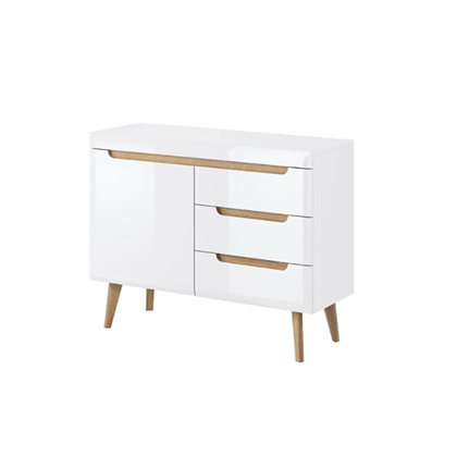 Sideboard 1 Door 3 Drawers – White
