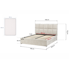 Upholstered Bed 160x200 Beige
