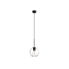 Pendant Lamp – Black Metal & Glass