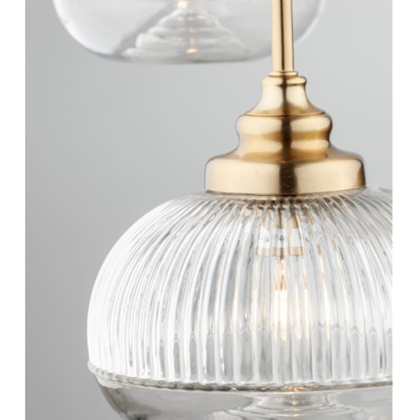 Pendant Light Clear Glass Satin Gold