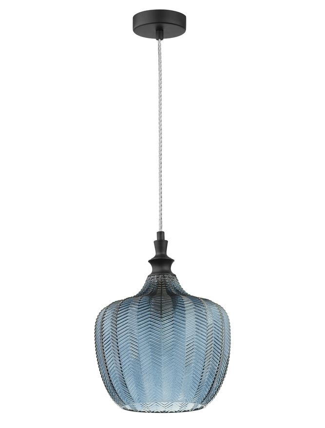 PENDANT LONI DARK BLUE GLASS 24CM