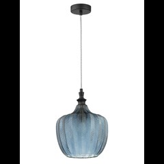 PENDANT LONI DARK BLUE GLASS 24CM