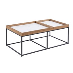 Coffee Table in Top MDF with Natural Bianco Marble