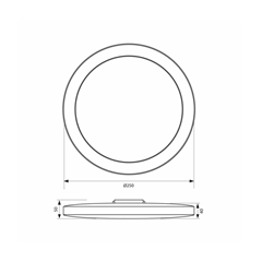 Ceiling Lighting Fixture  LED 2-Rings 18W – Black/White